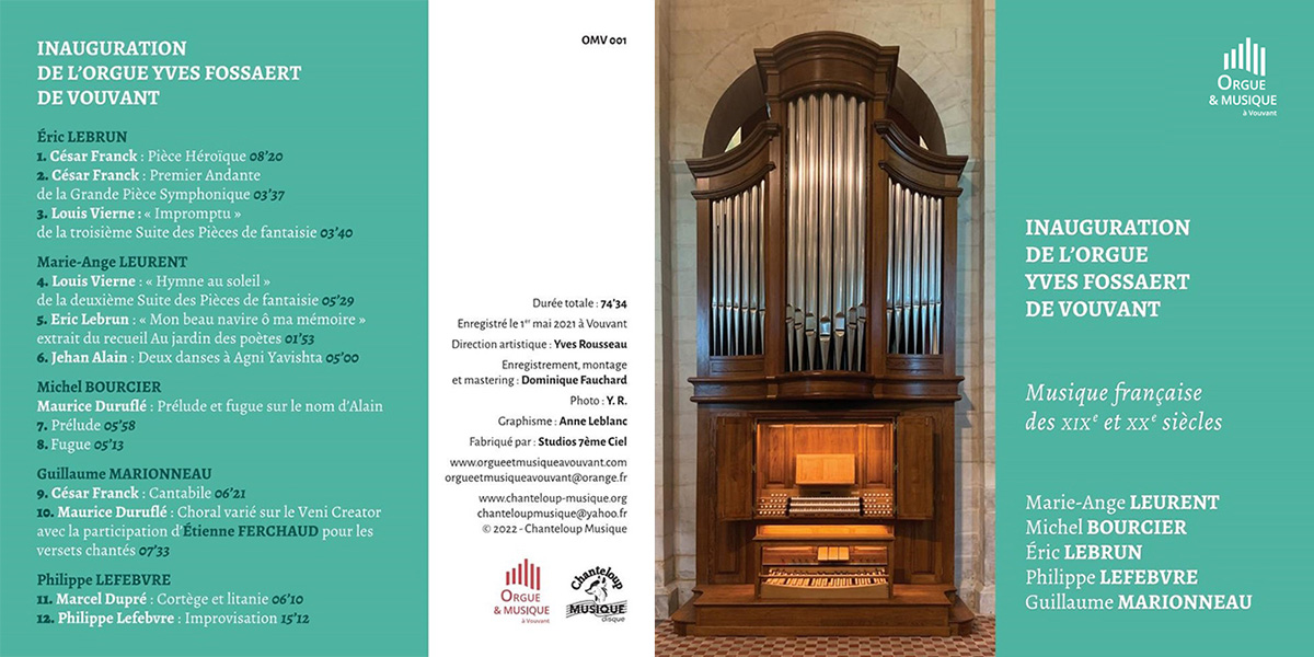 CD « Inauguration de l’orgue Yves Fossaert de Vouvant »
